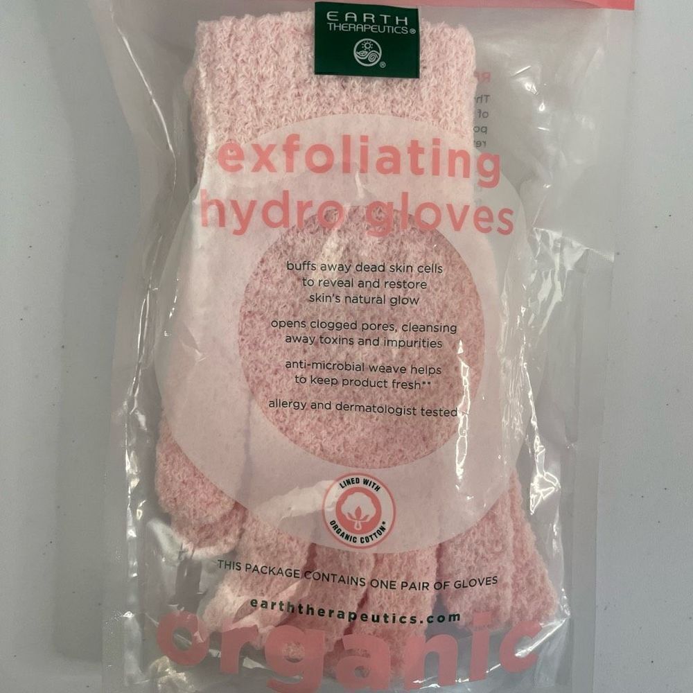 Earth Therapeutics| Exfoliating Hydro Gloves| Organic Cotton